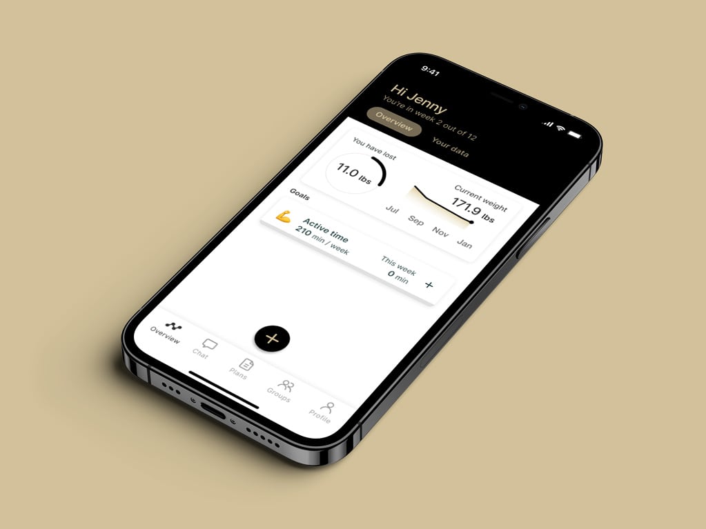 Another mockup of the coaching app showcasing more features.